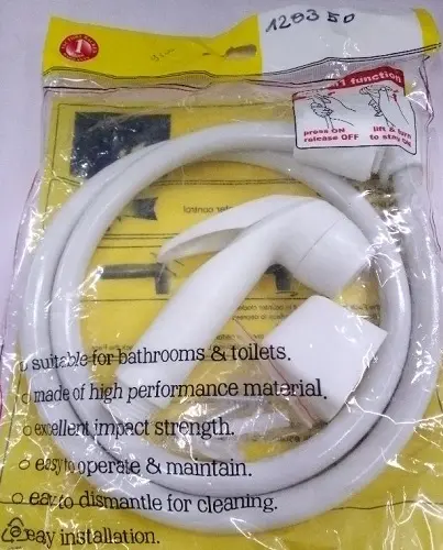 Douchette complete pvc avec flexible Blanc 
