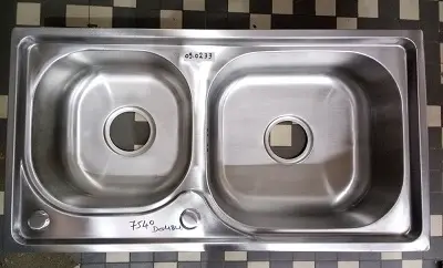 Evier double bac Inox 7540 SANBAO