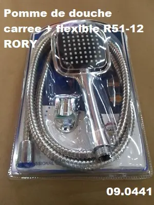 Pomme de douche carree + flexible R51-12 RORY