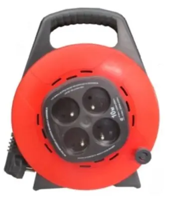 Enrouleur domestique 4x2P+T 10m a/prot° INGELEC