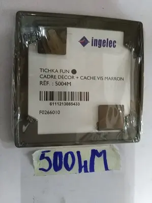 Cadre decor+cache vis marron INGELEC
