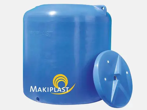 Citerne 1000l verticale bleu alimentaire