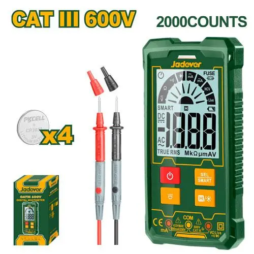 Testeur digital multimetre 600V CATIII JADEVER