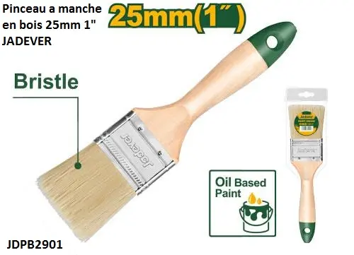 Pinceau 1" 25mm manche a bois JADEVER