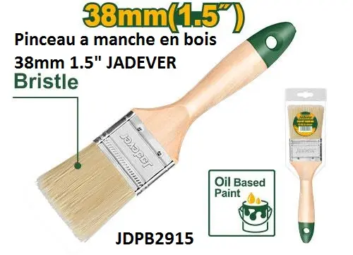 Pinceau 1.5" 38mm manche a bois JADEVER