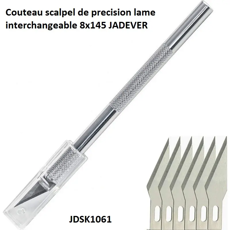 Couteau scalpel de precision lame interchangeable 8x145 JADEVER