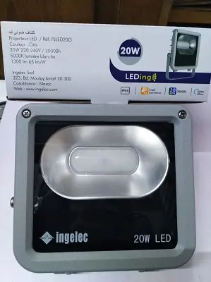 Projecteur Led Gris 20W IP65 INGELEC