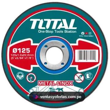 Disque tronçonneuse 125x1.2x22.2mm metal/inox TOTAL
