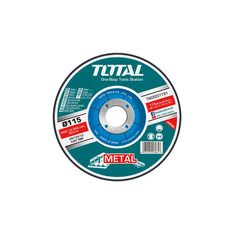 Disque ebarbeuse 115x6.0x22.2mm metal TOTAL