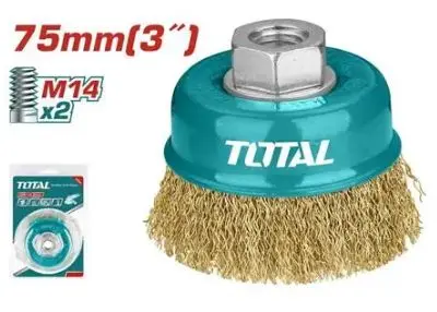 Brosse en laiton pour meuleuse 75mm TOTAL 