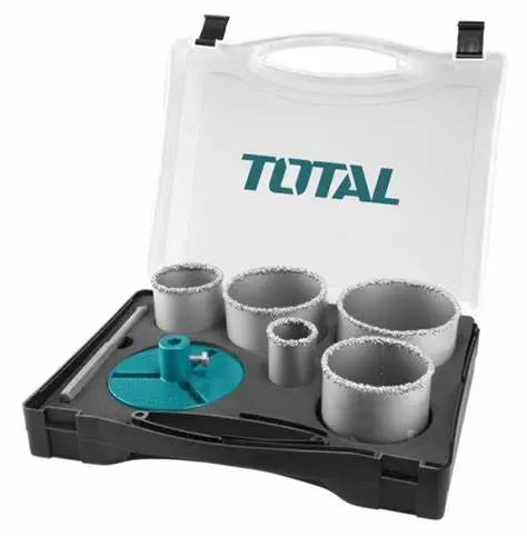 Scie a cloche carbure pour carreau coffret TOTAL