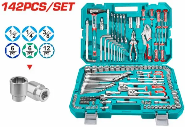 Coffret 142pcs d'outils TOTAL