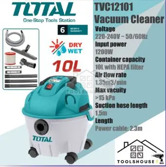 Aspirateur Eau et Poussiere 10l-1200W TOTAL