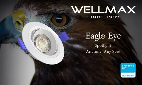 Spot Led encastre rond blanc 220V 9W 4000K Eagle eye WELLMAX  