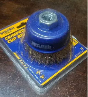 Brosse torsadee en laiton pour meuleuse 3"M14 WISEMEN