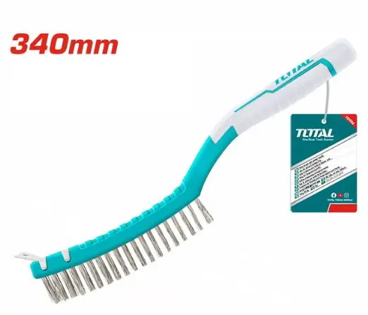 Brosse metallique avec poignee en plastique 340mm TOTAL