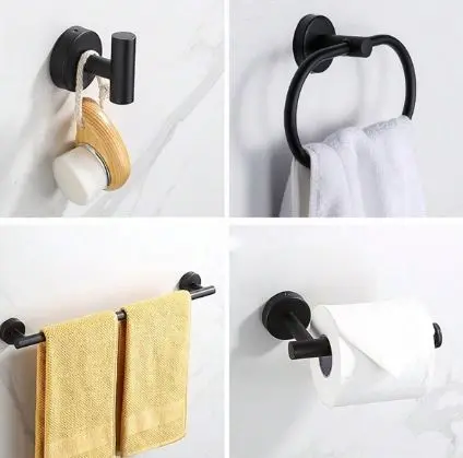 Kit de 4pcs accesoires douches noir SANBAO