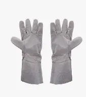 Gant cuir gris docker manche long 
