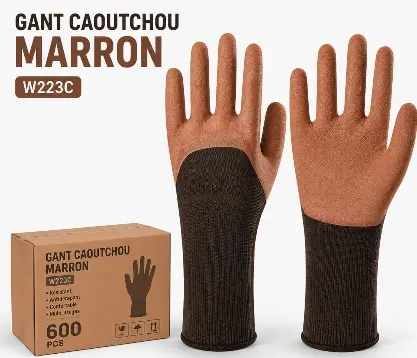 Gant en caoutchouc marron