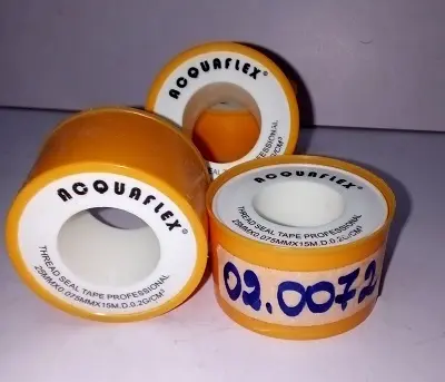 Teflon orange/blanc 25mmx0.075mmx15m ACQUAFLEX  