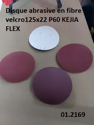 Disque abrasive en fibre velcro125x22 P60 KEJIA FLEX