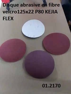 Disque abrasive en fibre velcro125x22 P80 KEJIA FLEX