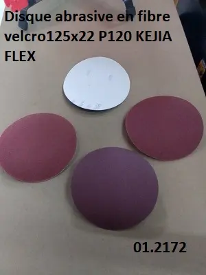 Disque abrasive en fibre velcro125x22 P120 KEJIA FLEX