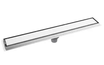 Caniveau de douche (Siphon sol) 8x40 chrome plein recto verso D40 
