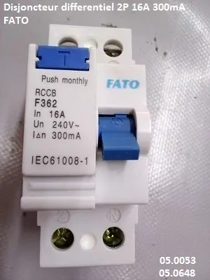 Disjoncteur differentiel 2P 16A 300mA FATO