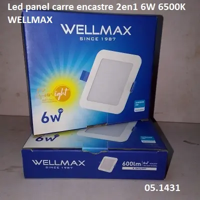 Led panel carre encastre 6W 6500K WELLMAX