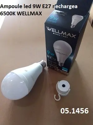 Ampoule led 9W E27 rechargeable 6500K WELLMAX