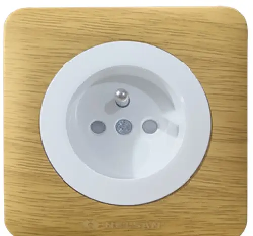Prise ENC 2P+T ocre/ blanc NELSAN