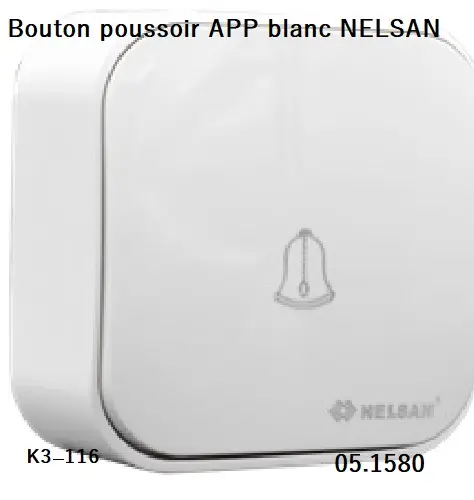 Bouton poussoir APP blanc NELSAN