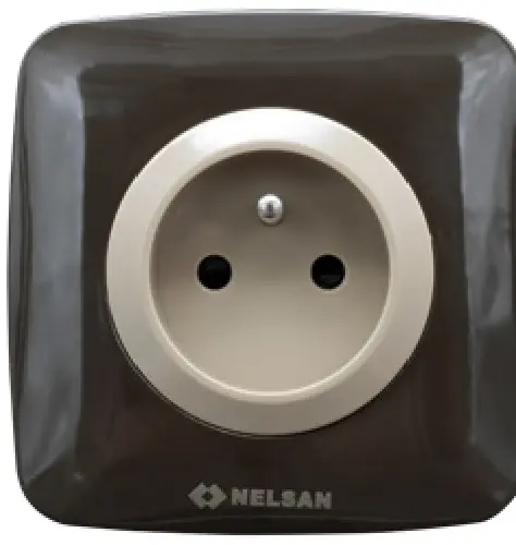 Prise ENC 2P+T marron/beige NELSAN
