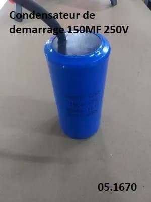 Condensateur de demarrage 150MF 250V