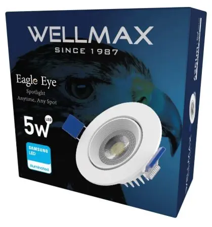 Spot Led encastre rond blanc 220V 5W Eagle eye WELLMAX