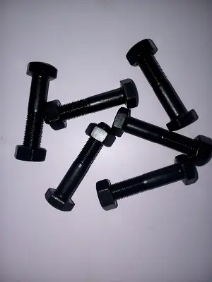 Boulon meca noir oxyde TH 1/2pas 10x80