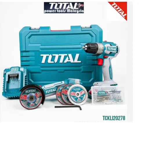 [TCKLI20278] Meuleuse perceuse  combo avec batterie et chargeur+disques TOTAL