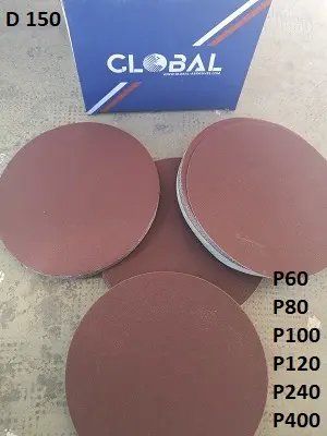 [01.2253] Disque abrasive velcro 150 P120 GLOBAL  