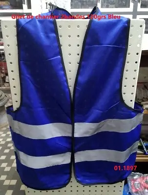 [01.1897] Gilet de chantier 2bandes 120grs Bleu